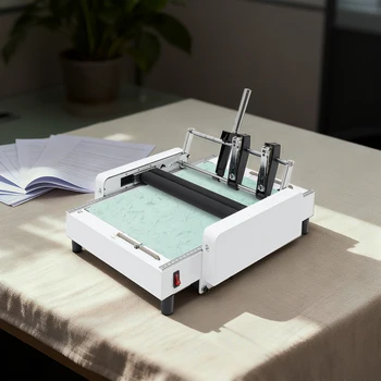 60W Paper Folding Machine, A3 Booklet Maker, Binding & Folding Machine with Visible Panel 5.83*8.27in-11.69*16.54in 3