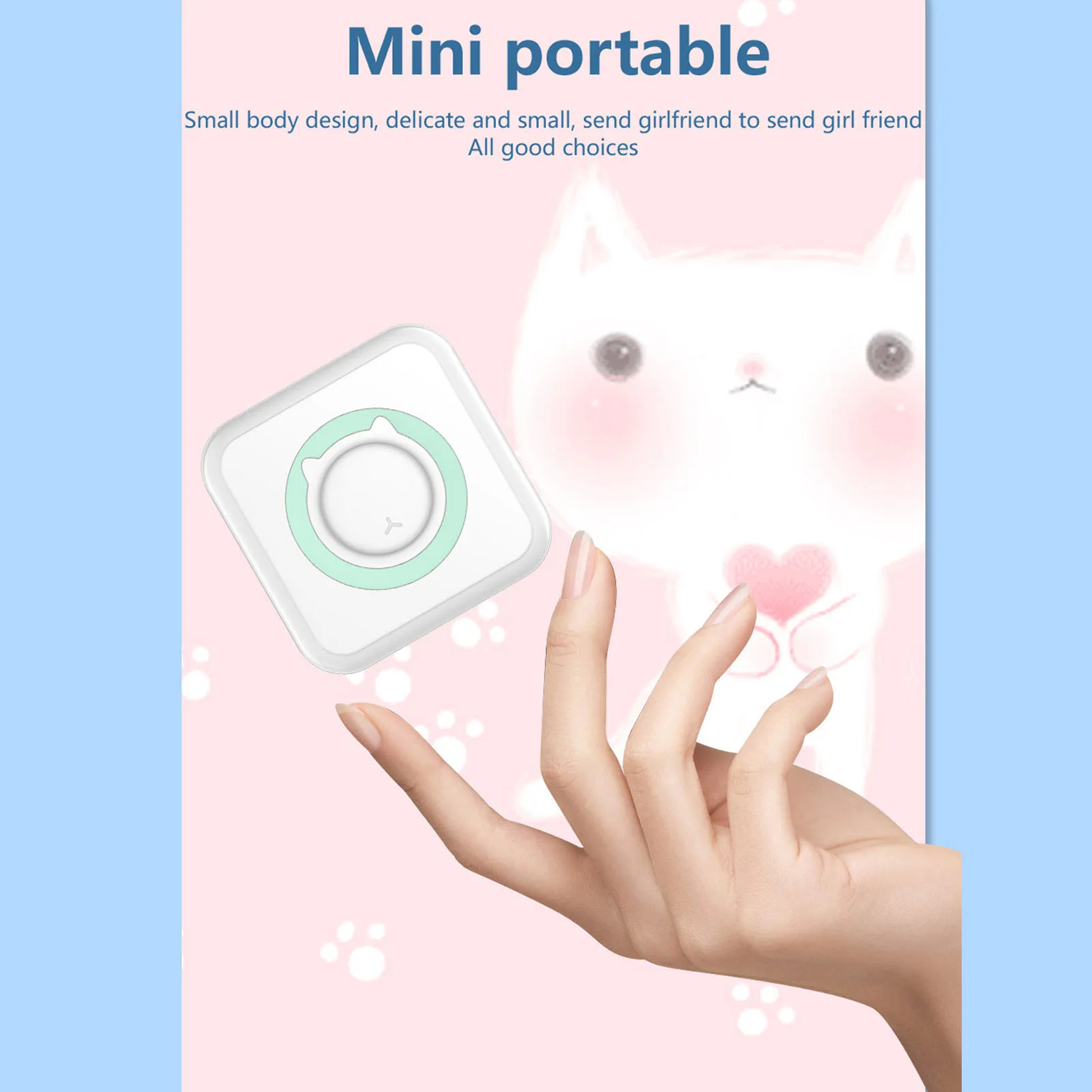 Thermal Printer Wireless Inkless Printing Machine for Photo Label Shopping List Built in Battery Thermal Printing Machine