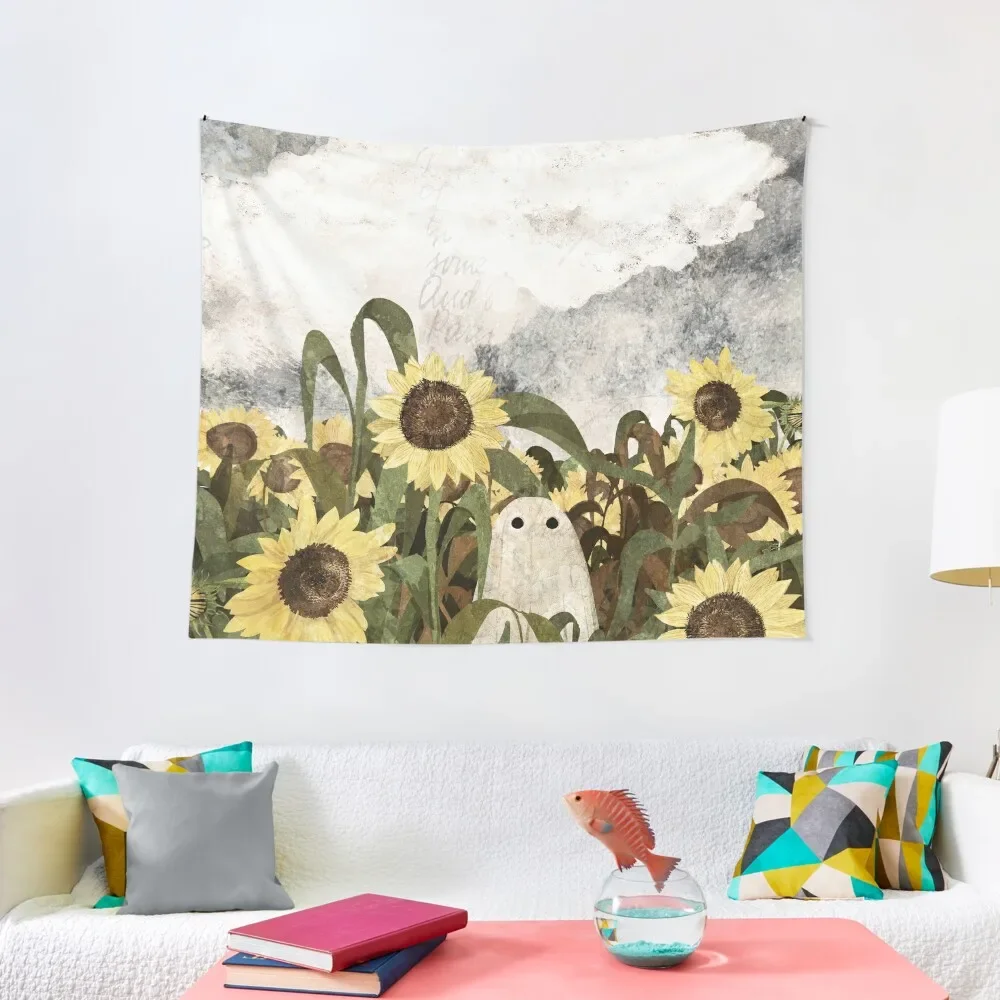 

There's A Ghost in the Sunflower Field Again... Tapestry Wallpaper Aesthetic Room Decor Korean Room Decor Tapestry