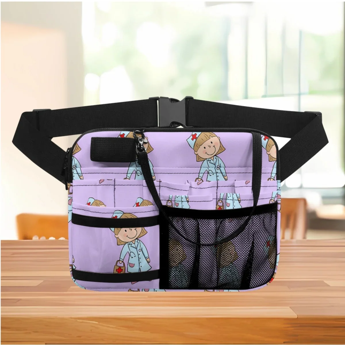 Nurse Fanny Pack Cartoon Nurse Medical Doctor Portable Practical Waist Bag Medicine Stethoscope Bandage Pen Storage Sac Femme
