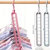 5pcs Heavy-duty Folding Clothes Hanger Combination Set, Multi-layer Space-saving Clothes Hanger Hooks, Hanging Clothes Storage 3