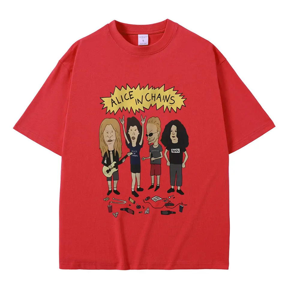 Alice in Chains Cartoon Style Oversized T Shirt