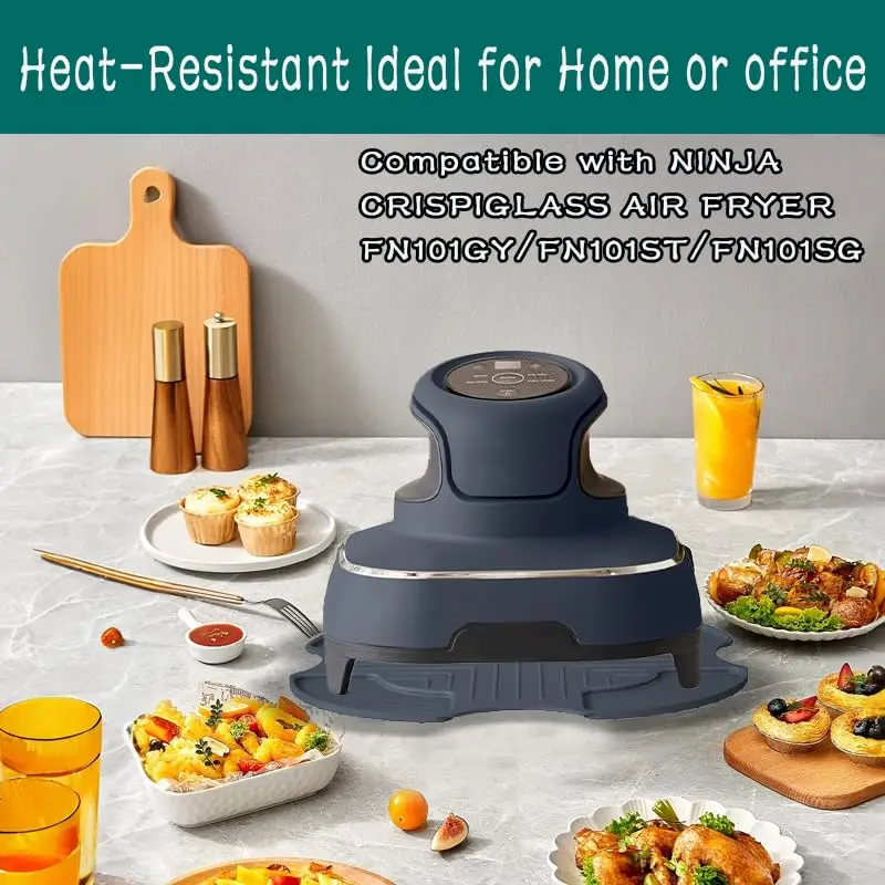 thumbnail image 2 of Silicone Heat-Resistant Mat For Ninja Crispi Glass Air Fryer, Reusable Anti-Slip Potholders Airfryer Heat Resistant Pads Professional Trivet... 2 of 14