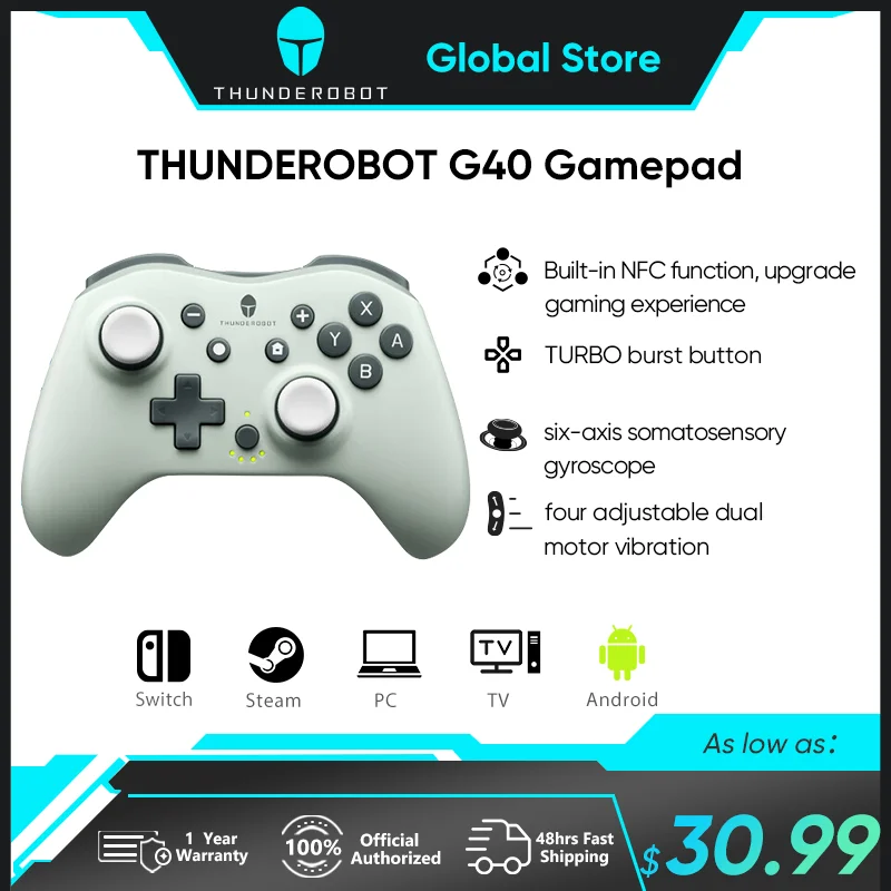 

THUNDEROBOT G40 Professional Gamepad Wireless Wired Dual-mode Joystick Controlle the built-in NFC for Switch Windows PC STEAM TV