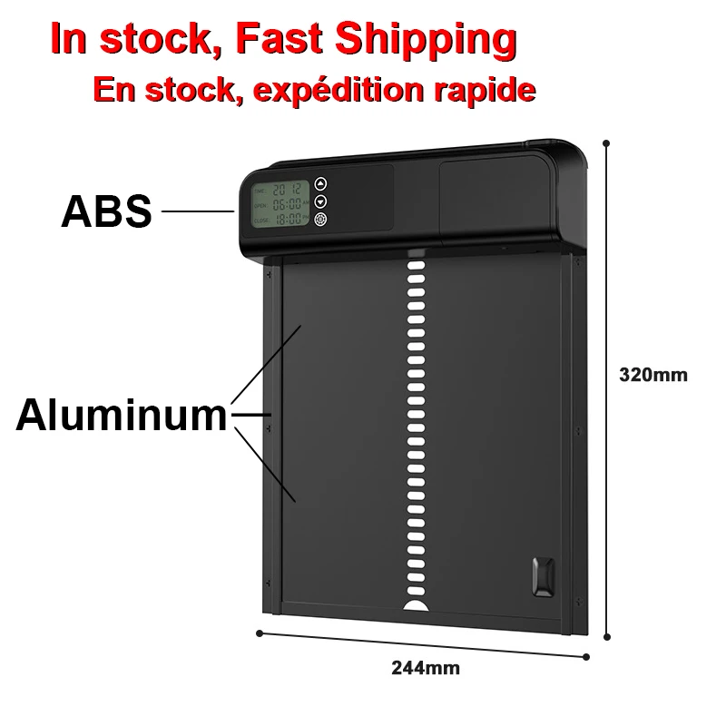 

Chicken Door Automatic Opener with Timer Metal Aluminum LCD Waterproof chicken Coop Door accessories Poultry Gate for Farm