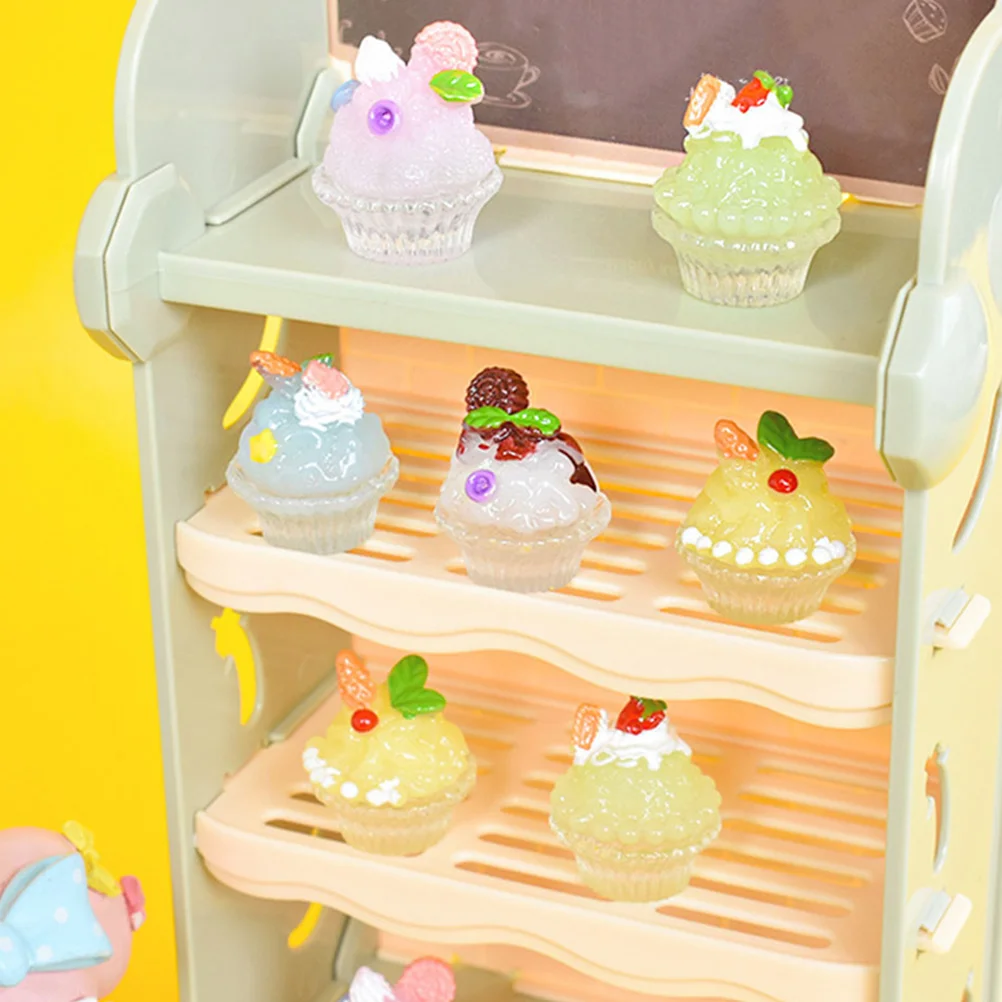 

Resin Ice Cream Ornament Mini House Pretend Play Decorations Miniature Toy Model Dessert The