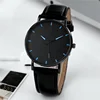 Men's Thin Strap Quartz Watch Leather Strap Minimalist Multicolor Watch Luxury Stainless Steel Dial Wristwatches reloj hombre 4