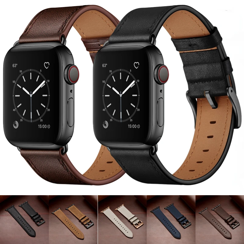 Cinturino In Pelle Per Apple Watch Ultra 49Mm 8 7 45Mm 41Mm Smart Watch Premium Classic Wristband Per Iwatch6 5 4 3 Se 44Mm 40Mm 42Mm