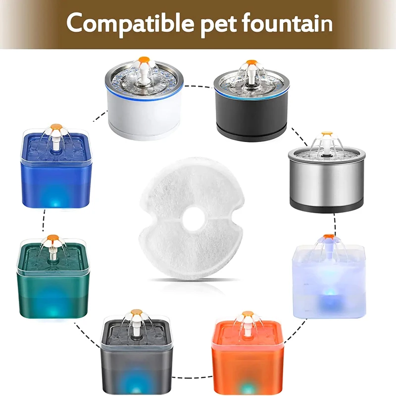1/4pcs Cat Water Fountain Activated Carbon Cotton Filter Multiple Filtration Pet Water Fountain Replacement Filters