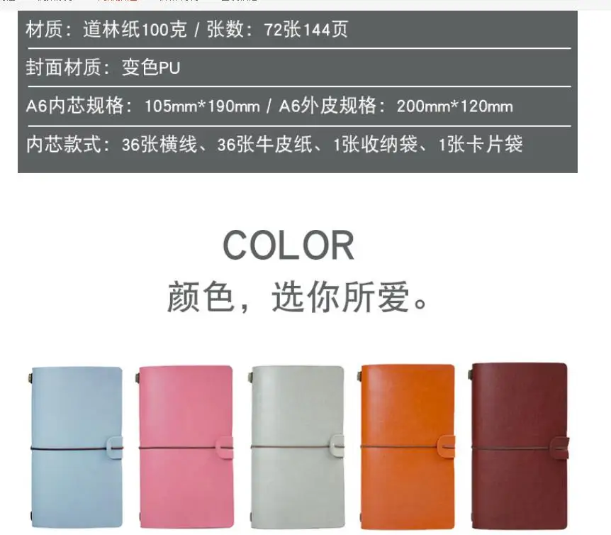 A6 Retro Loose-Leaf Travel Diary Set - 72 Pages