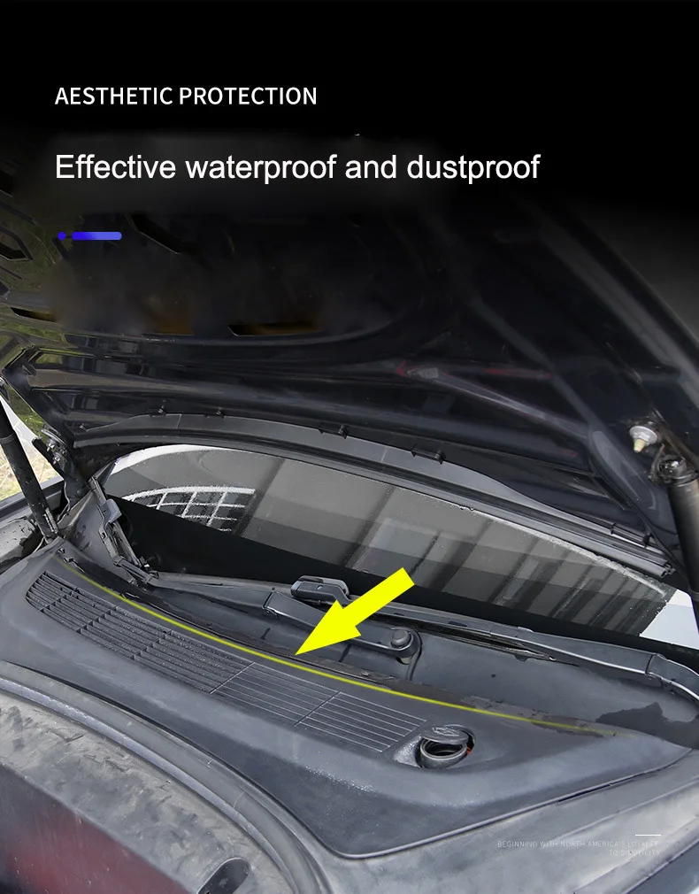 Front Trunk Hood Water Strip For Tesla Model Y 3 Water Seal Retaining Strips  Weather Rubber Air Vent Intake Protect Accessories