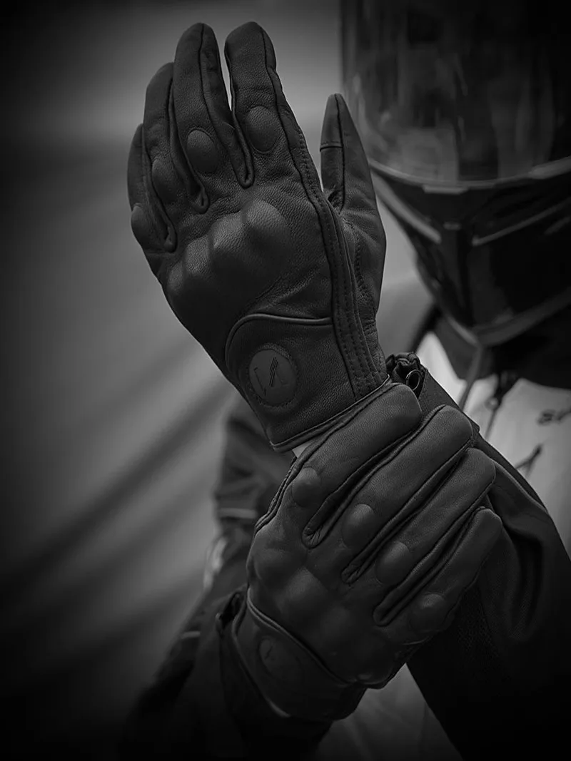 Motorcycle gloves Men's summer cycling sunscreen retro leather women's half finger gloves