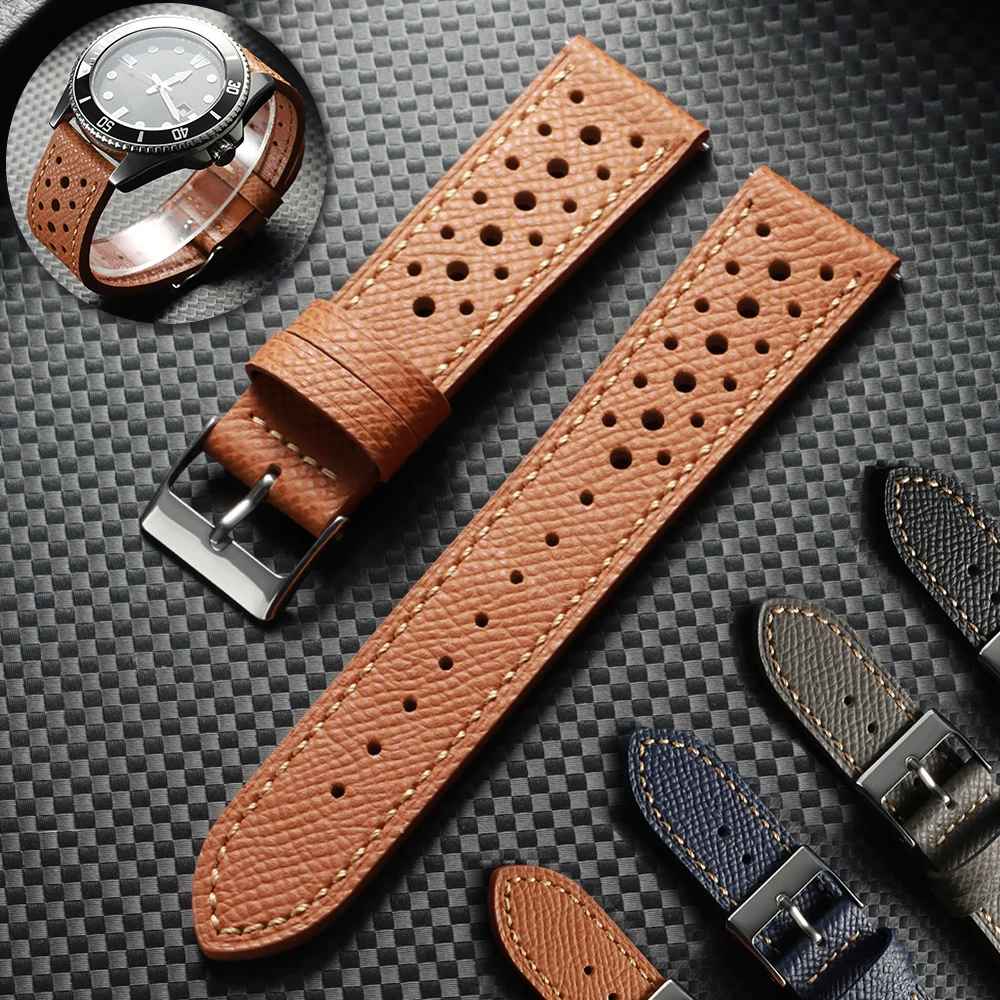 Vintage Handmade Cowhide Leather Watch Strap - Breathable Quick Release in Multiple Colors