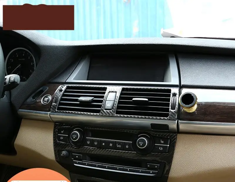 For BMW X5 X6 2008-2013 Central control air conditioner out of trend decoration interior soft carbon fiber modified 