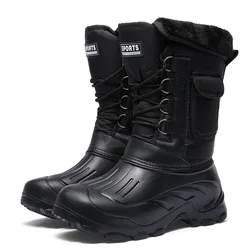 Men's 2024 Winter Outdoor Snow Boots and Trekking Shoes - 45 (Black)