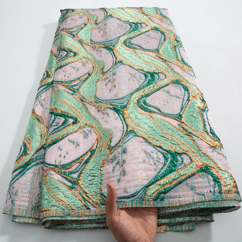 프렌치 골드 레이스 원단 데마스크, 아프리카 브로케이드, 자카드 레이스 원단, 여성용 수공예 드레스, 바느질 재료, A3753