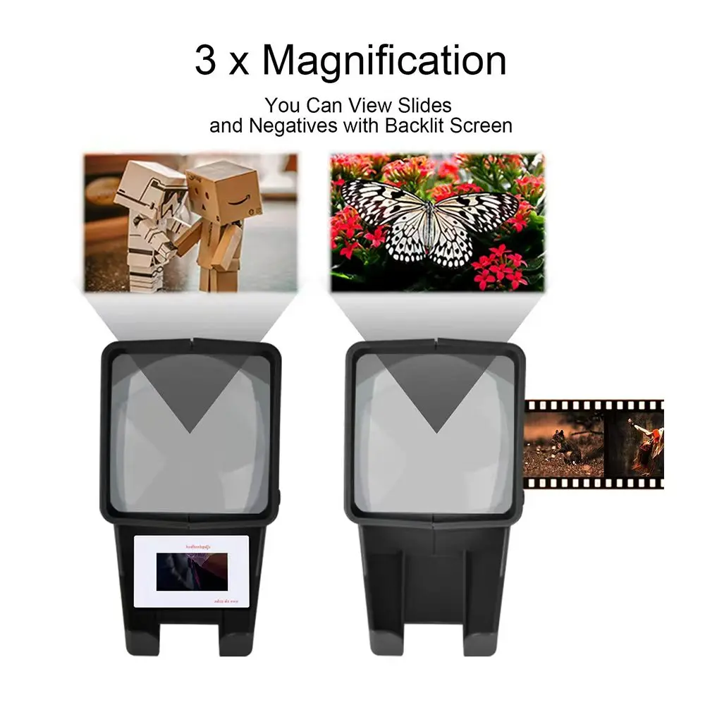 MEDALight SV-3 슬라이드 뷰어 135mm 필름 네거티브용 LED 35mm 필름 뷰잉 클립 유니버설 3배 확대 HD 이미지 뷰어