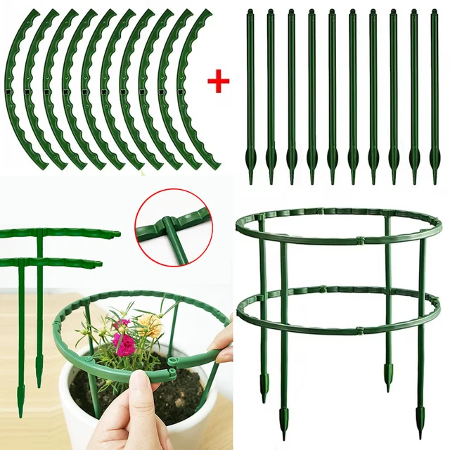 Plant Support Stakes Cage Plie Flower Stand Holder Plastic Semicircle Green House Orchard Fixing Rod Gardening Bonsai Tools Plant Support Stakes Cage Plie Flower Stand Holder Plastic Semicircle Green House Orchard Fixing Rod Gardening Bonsai Tools