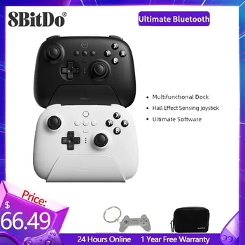 8BitDo 얼티밋 무선 블루투스 게임 컨트롤러, 닌텐도 스위치 및 PC, 윈도우 10, 11, 스팀용 충전 도크 포함