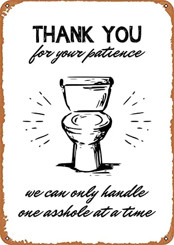 

Bathroom Patience Vintage Look Metal Sign Patent Art Prints Retro Gift 8x12 Inch