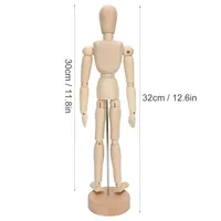 freely bendable joints 12 Inch Articulated Wooden Mannequin multi pose adjustable Flexible Joint Drawing Doll 6