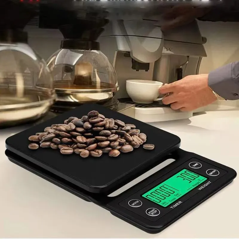 Kitchen Scale LCD Display ABS 5kg 0.1g Digital Coffee Scale Timer Electronic Drip Scales Electronic Digital
