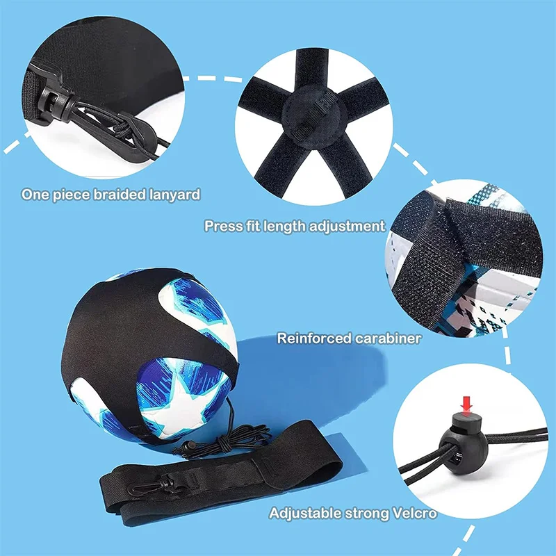 Single Soccer Trainer, Soccer Kick and Throw Single Training Aid, Ball Control Training, Adjustable Child Adult Auxiliary Belt