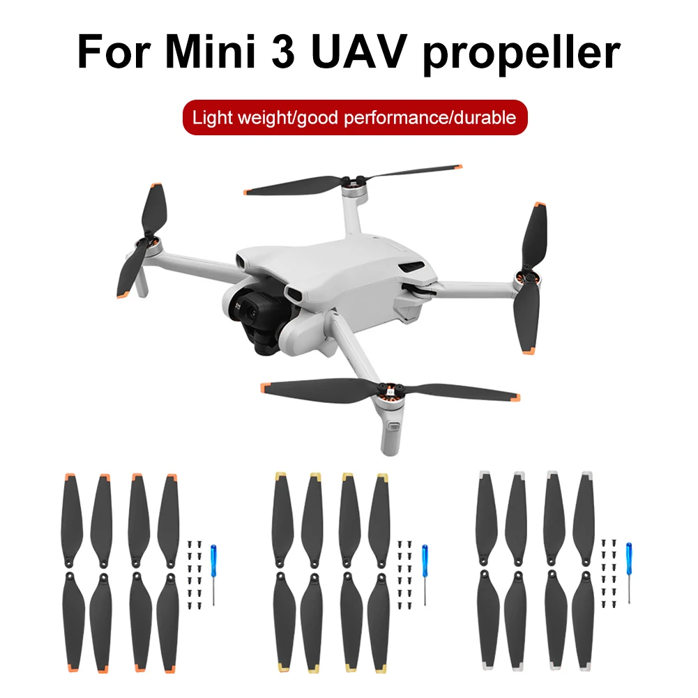 Propellers for DJI Mini 3 Helice Accessories Lower Noise Reduction Quick Propeller Blade Replacement 8pcs