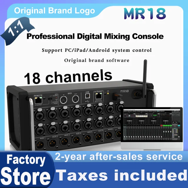 ARI 1:1 MR18 Professional Digital Mixing Studio Recording Console Dj Studio  Digital Mixer Audio Multi-track Sound Table
