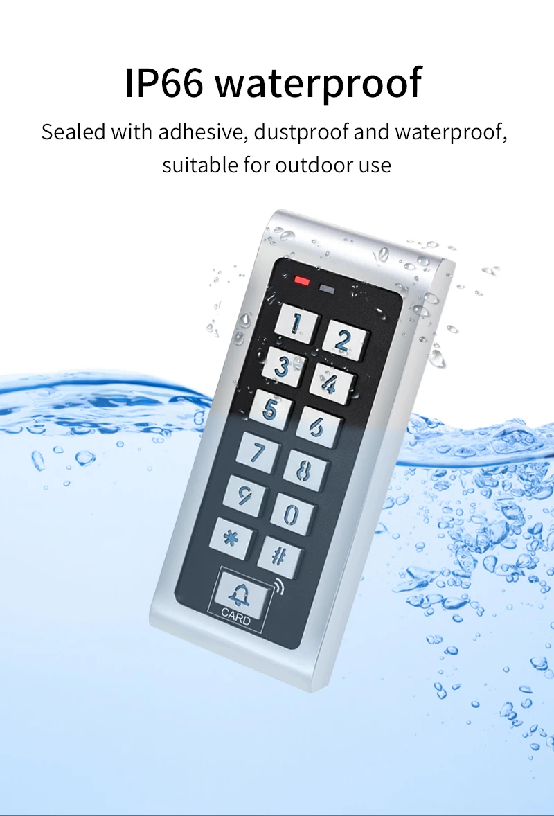 Tuya Wifi Metal Case Access Control Keypad Backlight Anti-Vandal Temporary Passw