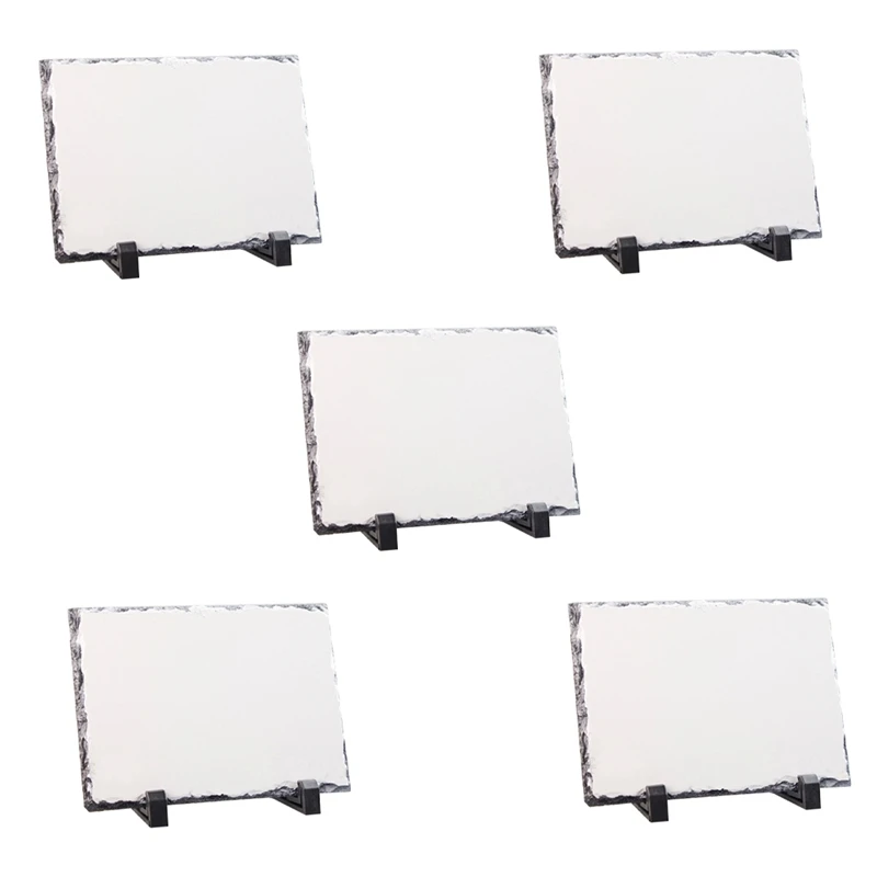 

5 Pack Sublimation Blank Photo Frames Heat Thermal Sheet Stone Photo With Display Holder For Desktop