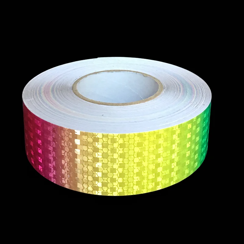 Luminous Tape Warning Stickers Warning Decal Luminous Sticker Tape Colorful Reflective Stickers Gradient Dazzling Colors Motorcycle Bicycle Body Decoration Reflective Tape