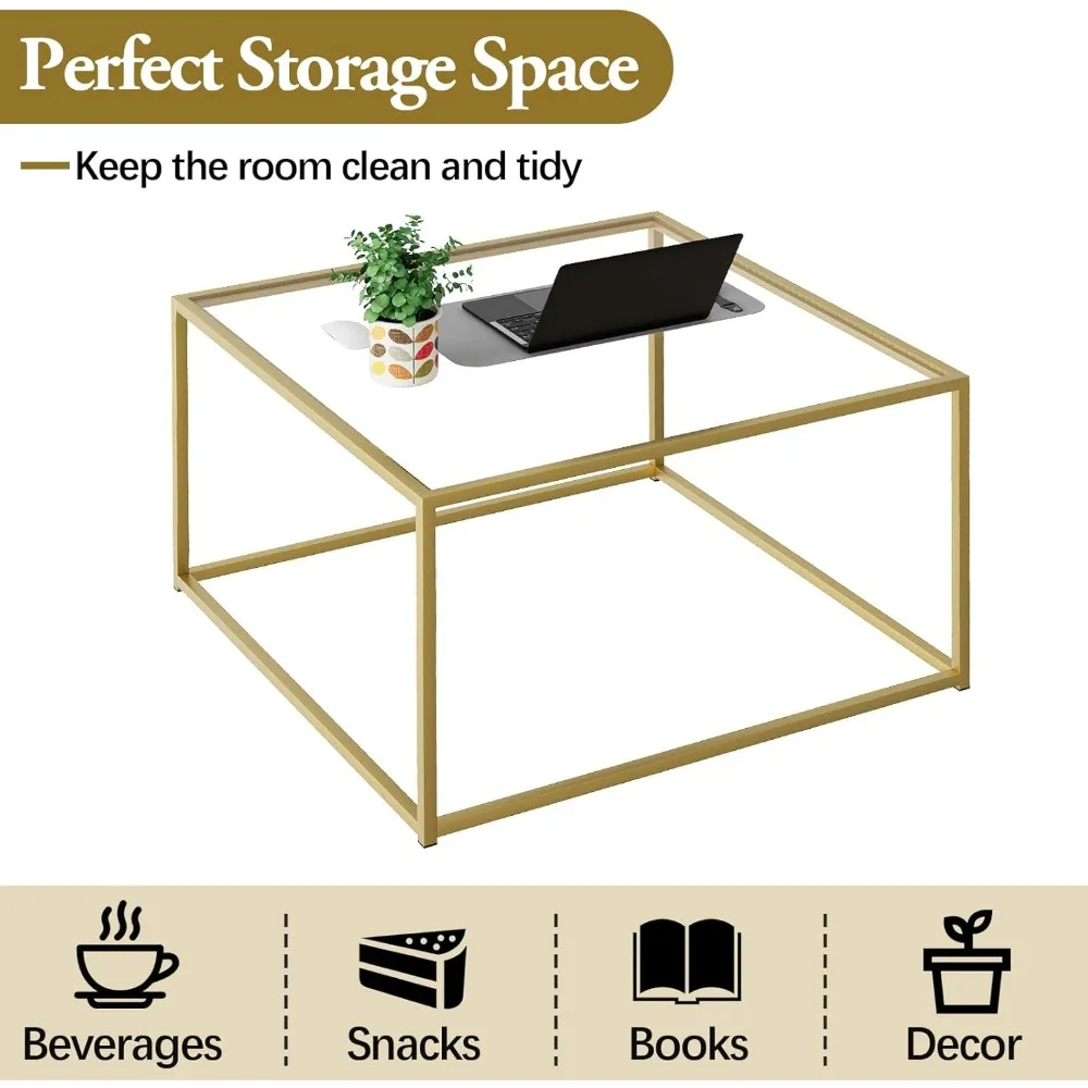 Small Square Coffee Table for Living Room,Simple Modern Center Tables for Small Spaces,Living Room Tea Tables Easy Assembly 4