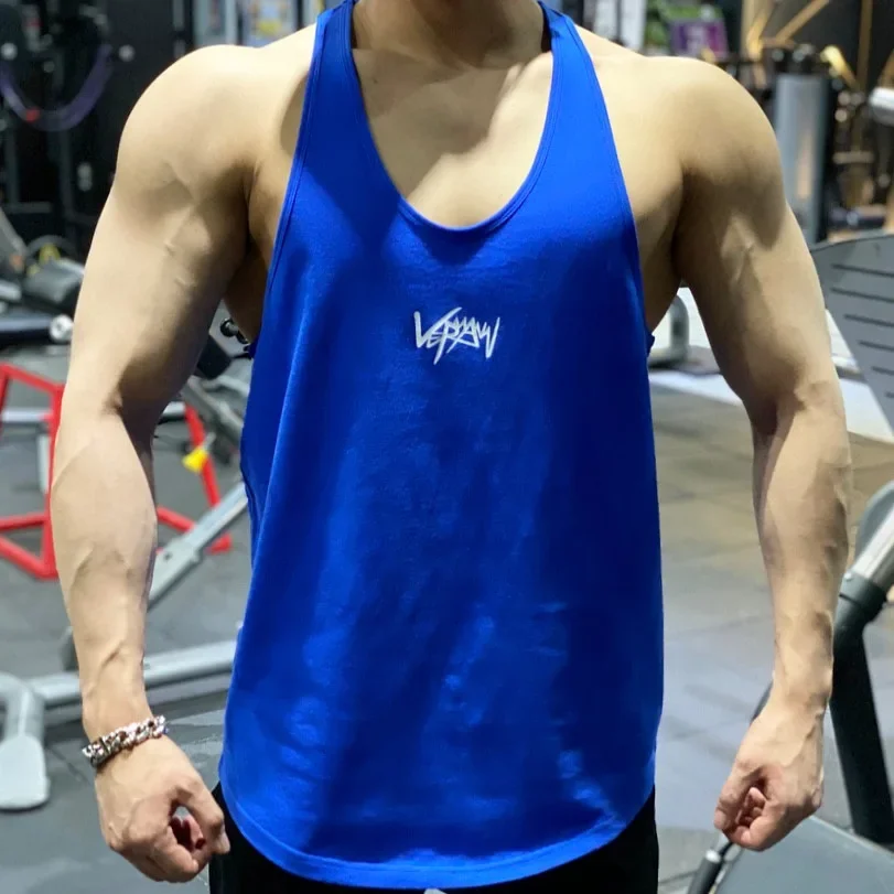 

Summer New Men's Sports Fitness Tank Top Jogger Gym Running Training clothing Sleeveless T-Shirt Quick Breathable Elastic Vest