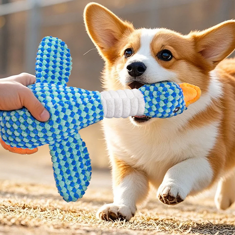 Plush Goose Dog Toy - Chew  Squeak Toy for Small to Large Dogs and Cats