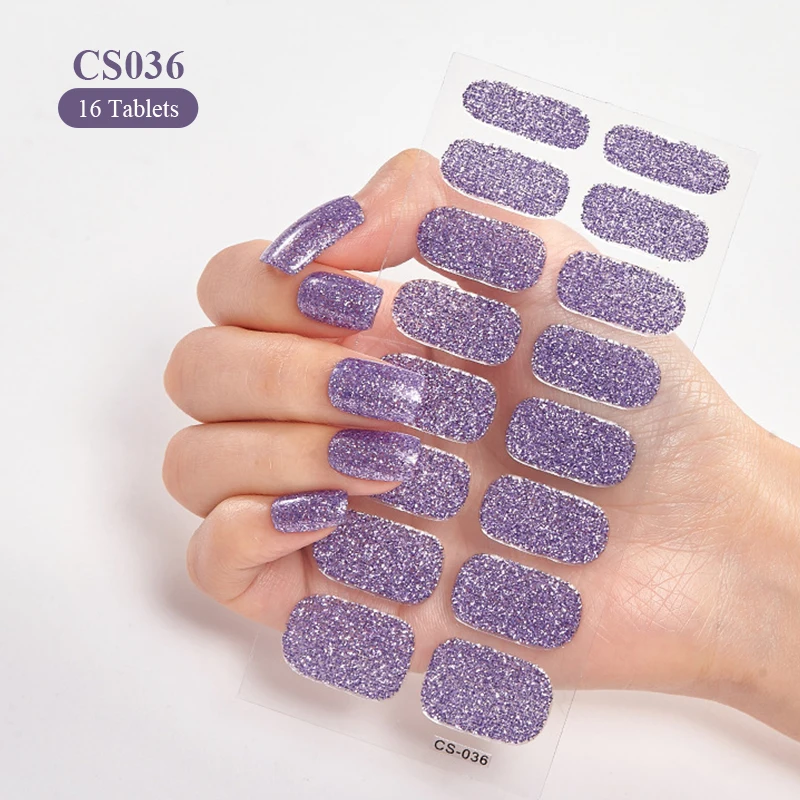 Full Cover Nail Stickers Fashion Nail Polish Nail Decoration Sparkling Glitter Self Adhesive Manicure Designer Nail Art Sticker 2