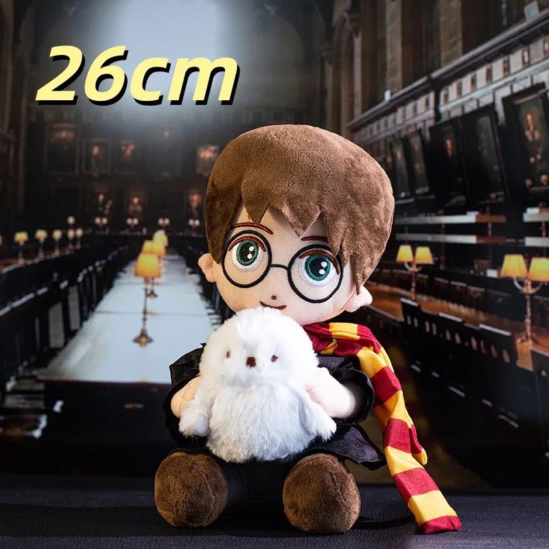 Cartoon Movie Character Harry Potter Plush Toy Huggable Stuffed Anime Doll Harry Potter with Wand Hedwig Owl Plushies Gift Fans