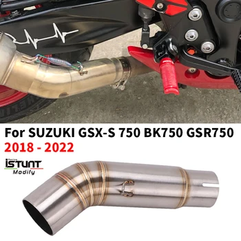 Slip On Middle Tube Link Pipe For SUZUKI GSX750 GSX S GSX-S 750 BK750 Motorcycle Exhaust Muffler Escape Moto Modified Connection