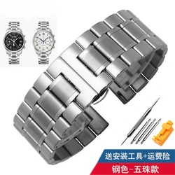 Stainless Steel Large Dial Wristwatch Band - 27mm (C style silver)