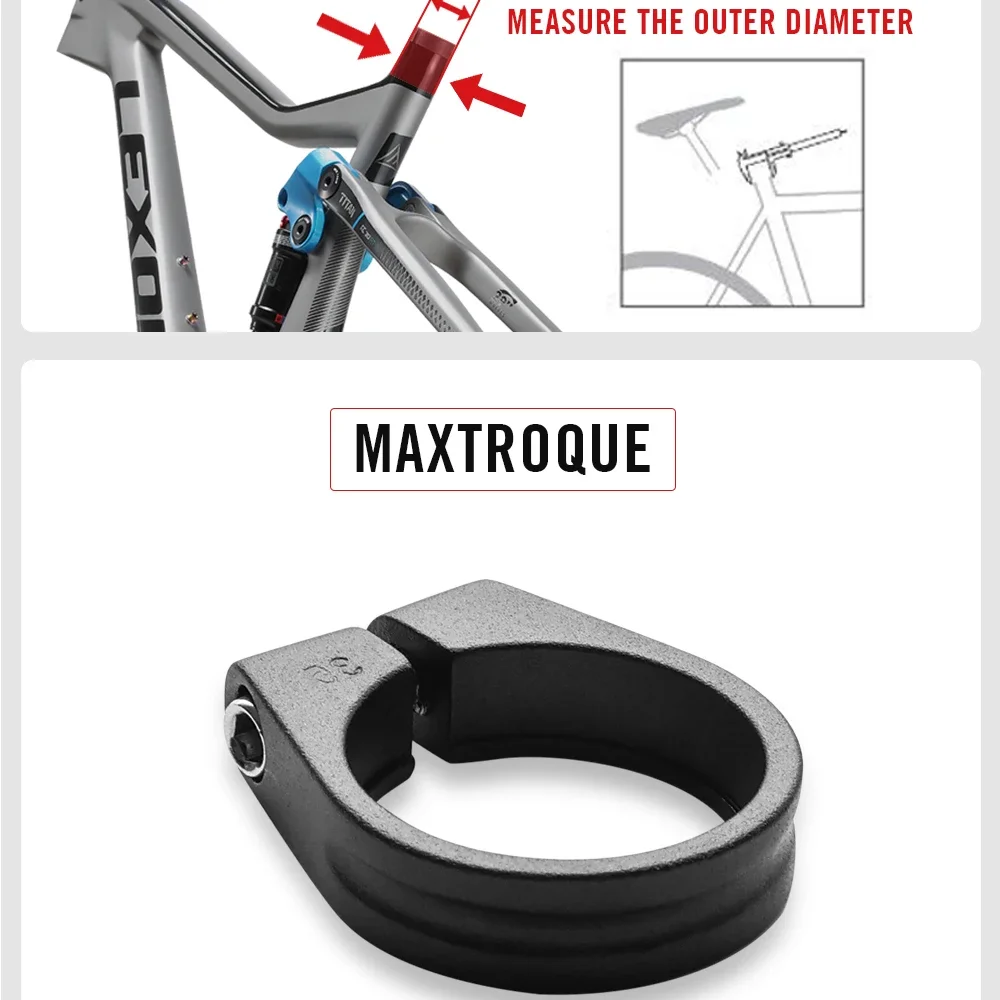 Description Picture 5 of itemJawbone Seat Post Clamp CNC Alloy Light Saddle Bicycle Seating Post for 25.4 27.2 30.9 31.6 mm Lock Bike Cycling Accessories