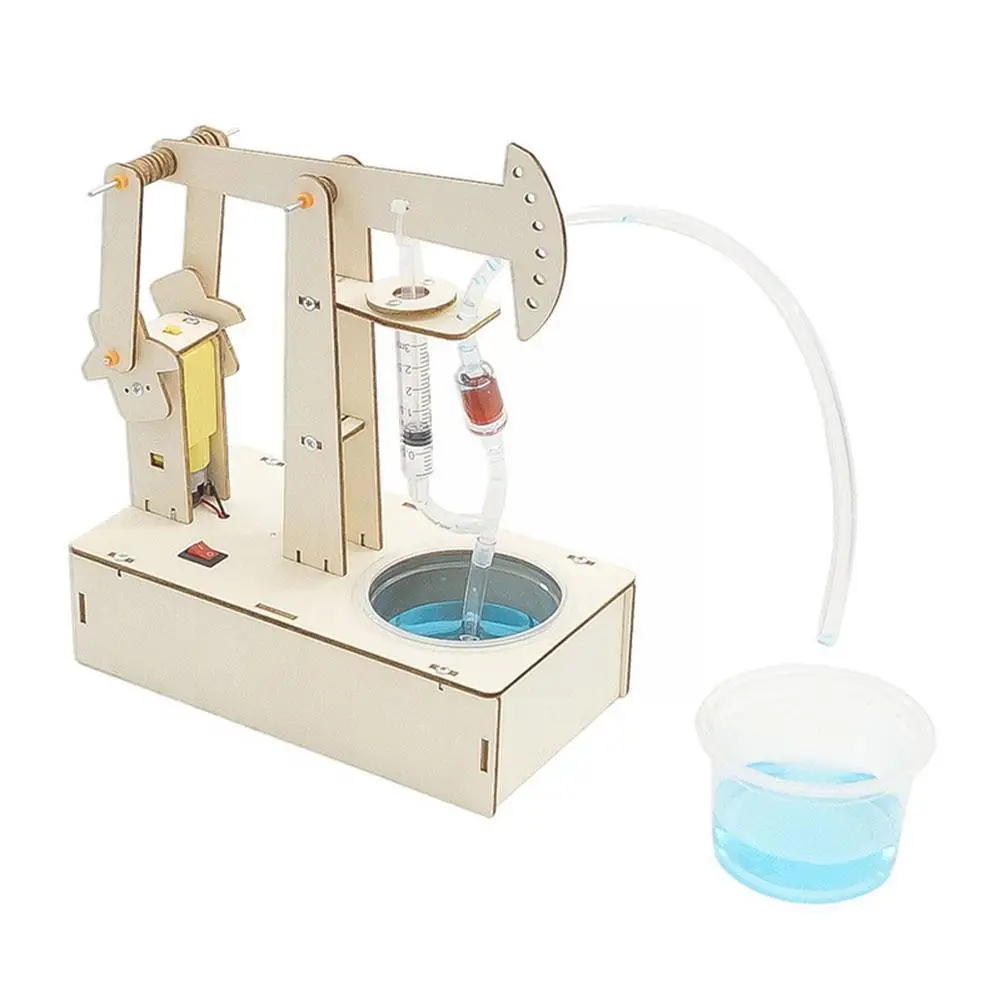 

DIY Pumping Unit Model STEM Science Experiment Kit Fun Electric Project Children School Wood Pumping Unit Educational Toys