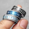 Luminous Viking Runes Men Fidget Rings Stainless Steel Jewelry Punk Rock Rotatable Fashion Accessories for Women Gift Wholesale 4