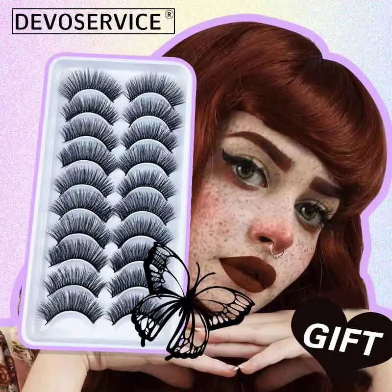 

Накладные ресницы DEVOSERVICE 10 пар, 3D норковые ресницы, натуральные длинные мягкие ресницы для наращивания, искусственные ресницы, товары для макияжа, оптовая продажа