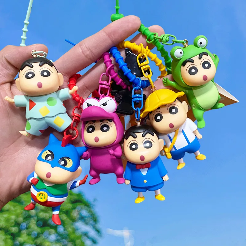 

Подлинный брелок-подвеска Crayon Shin-Chan в виде креста, милые Мультяшные куклы, подвесные украшения для мужчин и женщин, коллекционные модели, подарки