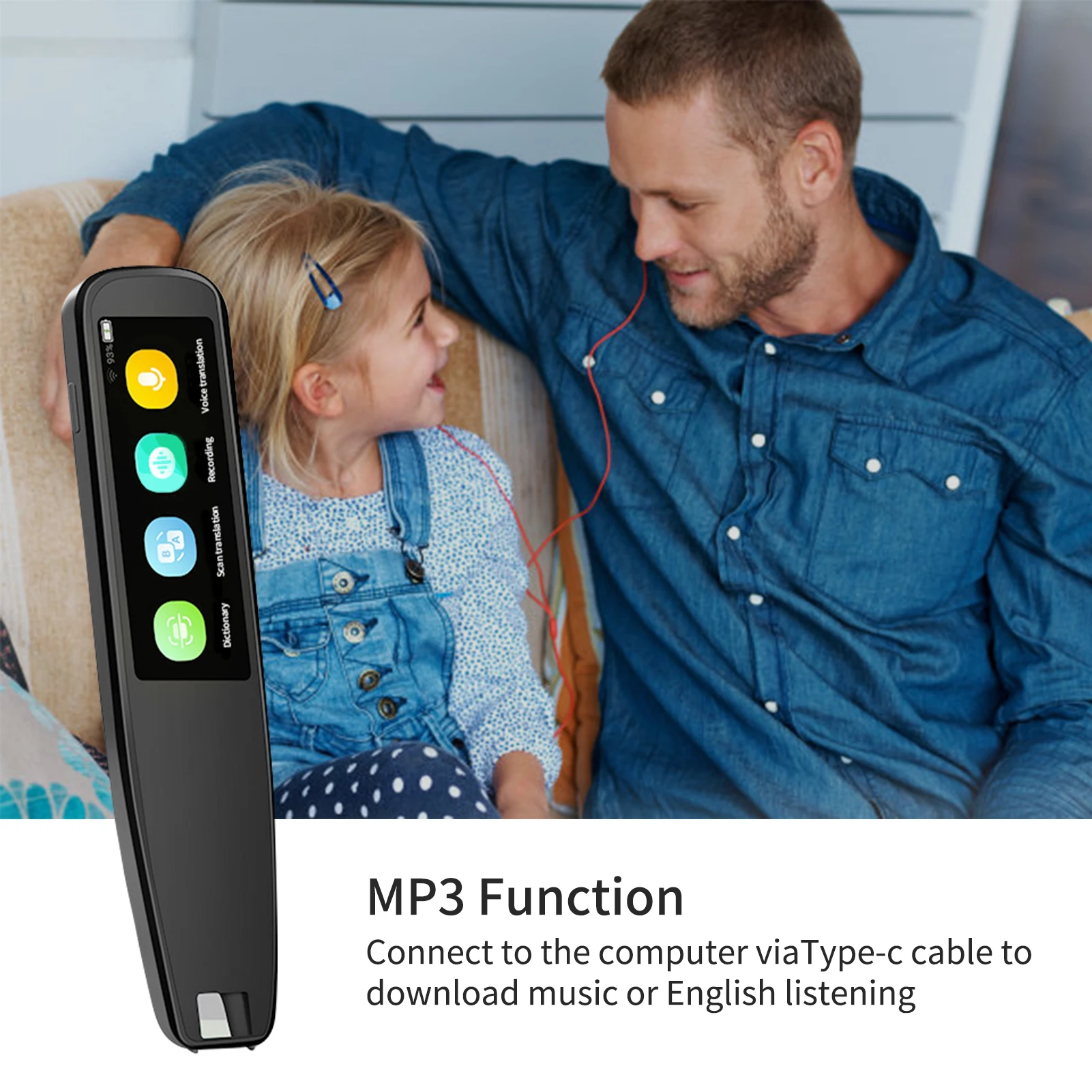 DOSMONO Dictionary Translation Pen Scanner Text Scanning Reading Translator Device Multilingual Scanner WiFi 112 Languages