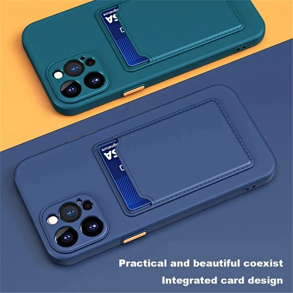 Stoßfeste Kartenfach-Tasche Hülle für iPhone 17 Air 16 15 13 12 11 Pro Max Mini Plus Cover für iPhone 16Pro Max Hülle – Detail 1