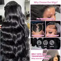40 42 pouces sans colle vague de corps perruques de cheveux humains porter et aller 13x4 13x6 HD dentelle frontale perruques Remy bouclés avant de lacet perruques de cheveux humains 2
