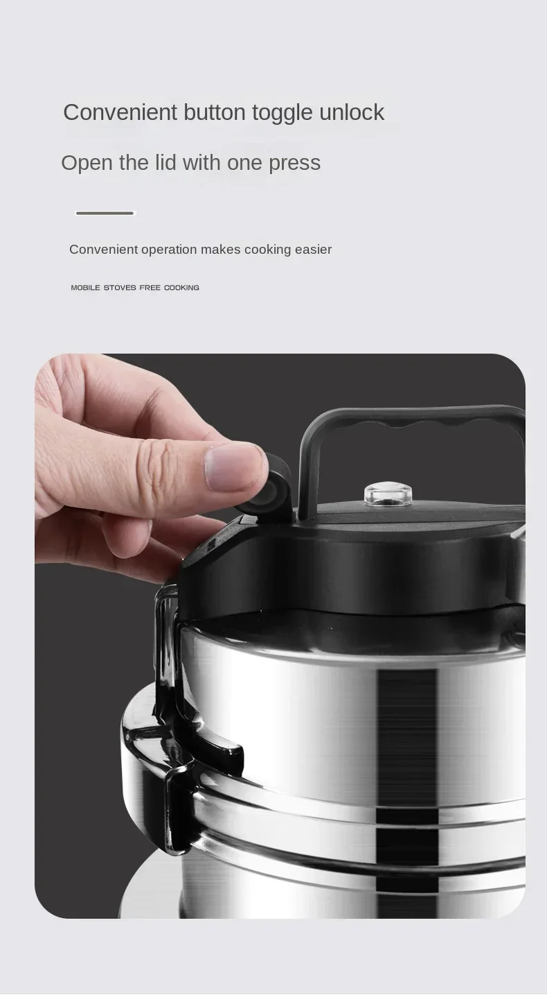 Description Picture 6 of item1.2L/1.6L Gas Induction Cooker Universal Mini Stainless Steel Pressure Cooker Pot Soup Rice Multifunctional Household Stew Pan