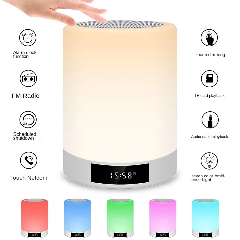 

USB small night light rechargeable Bluetooth speaker mini small sound alarm clock speaker Bluetooth speaker