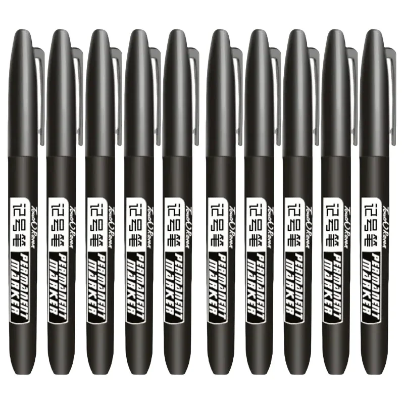 Multi-Pack Permanent Marker Set - Fine and Thick Nibs, Waterproof Ink - Black, Blue, Red